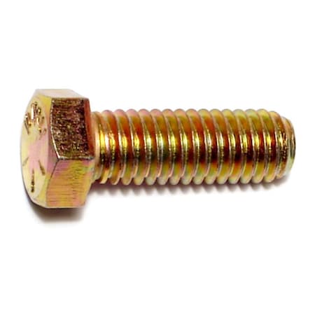 Midwest Fastener Grade 8, 7/16"-14 Hex Head Cap Screw, Zinc Yellow Steel, 1-1/4 in L, 25 PK 00710